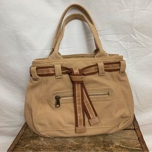 1969 GAP Jeans Heavy Canvas / Leather Burlap Style Hand Bag Gap Excellent Bag